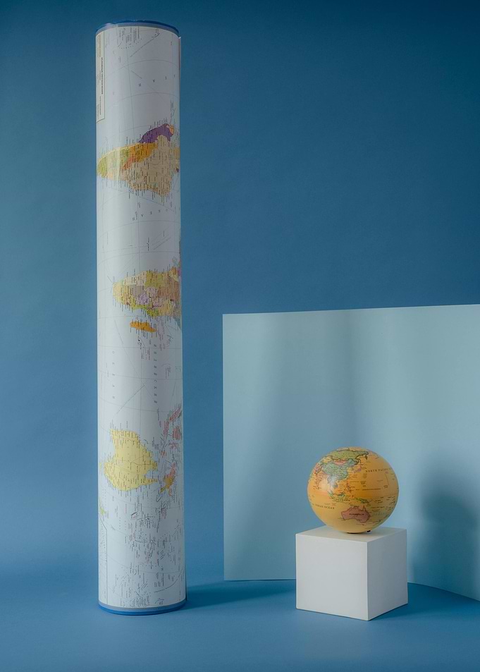 World Map and Globe Still Life