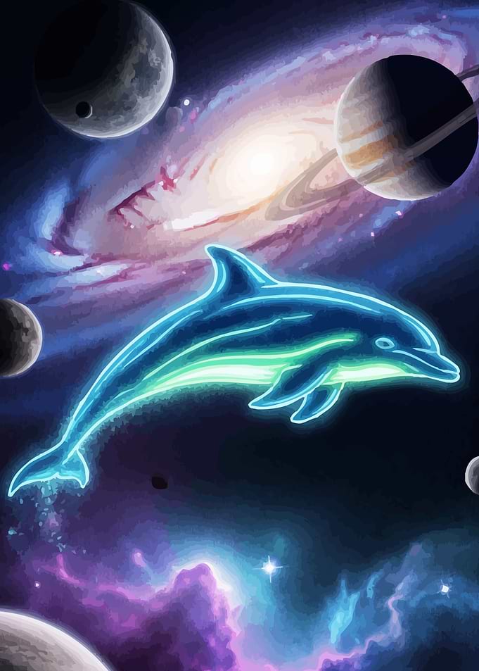Neon Dolphin Space