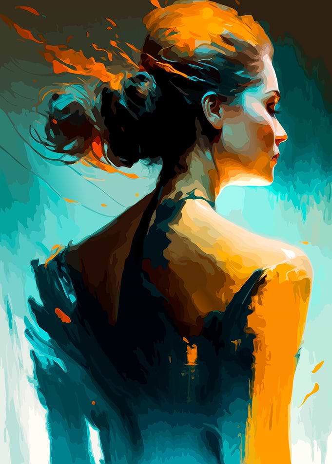 Woman Portrait in Abstract Style