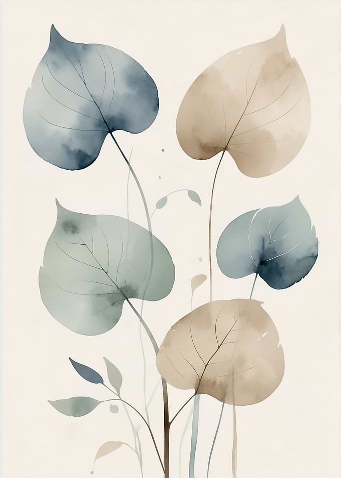 Watercolor Leaves Botanical Art