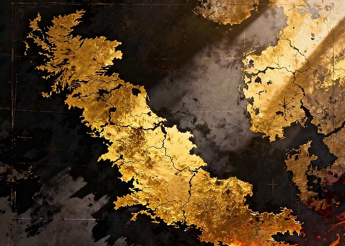 Golden Map of Great Britain