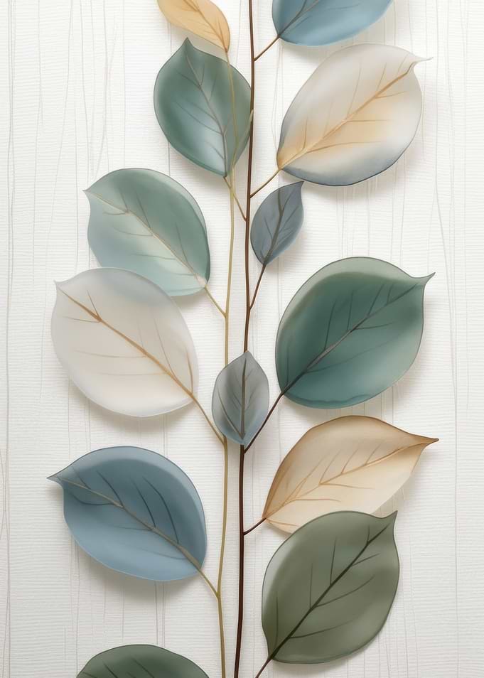 Elegant Leaf Branch on Textured Background