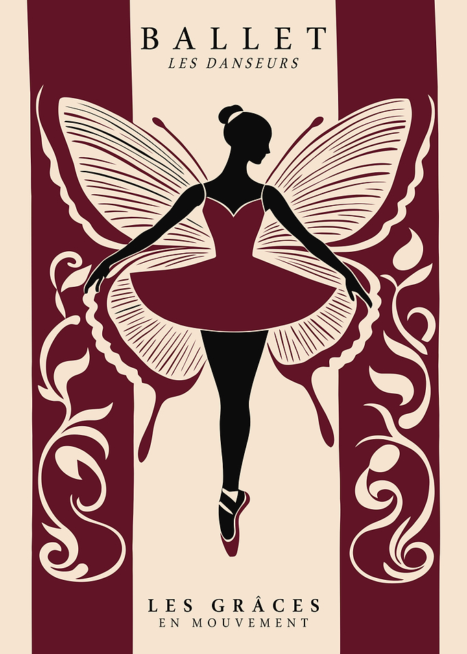 Ballet Dancer with Butterfly Wings Poster