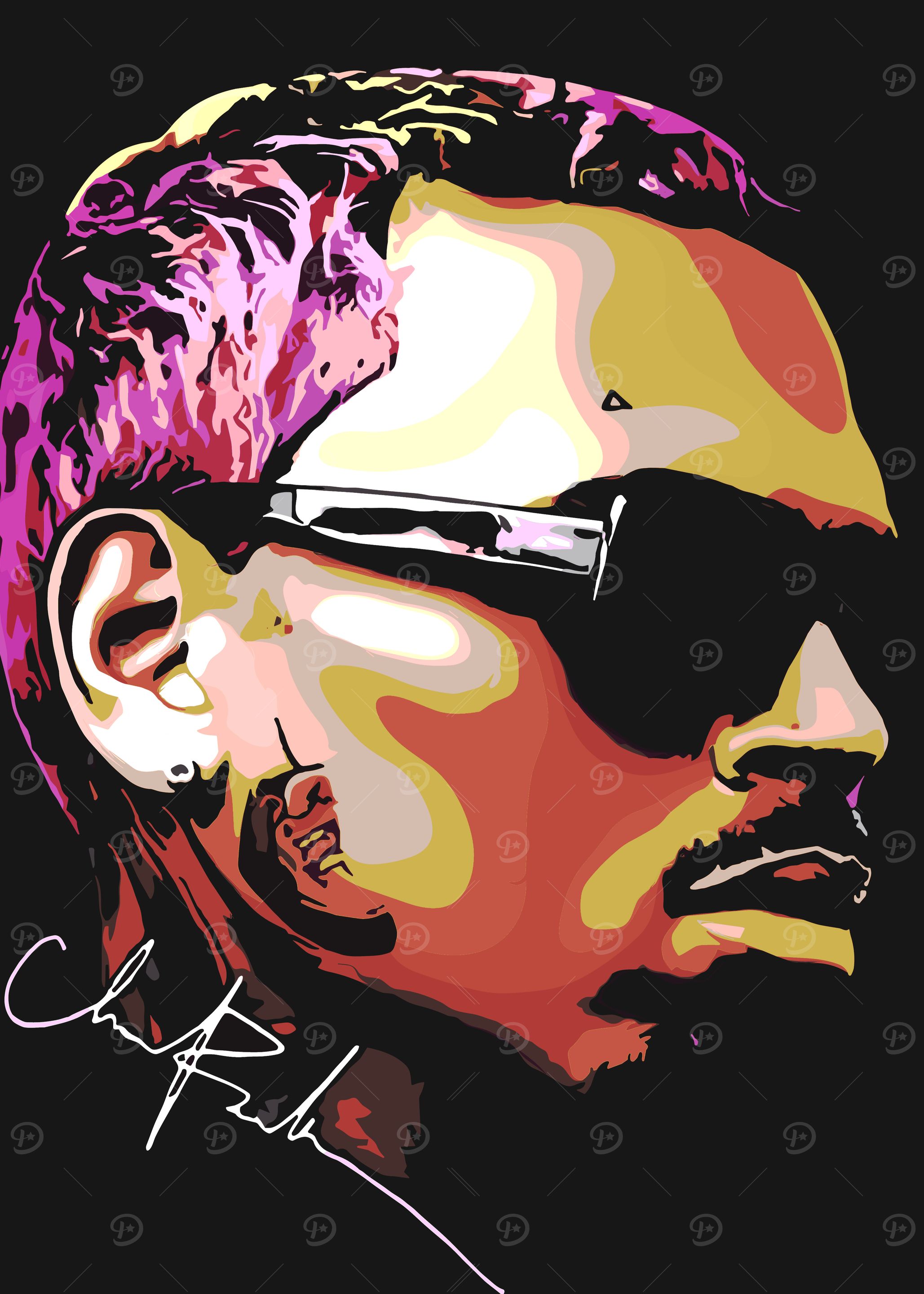Chris Brown Portrait Pop Art