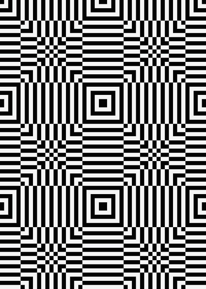 Black and White Optical Illusion Pattern