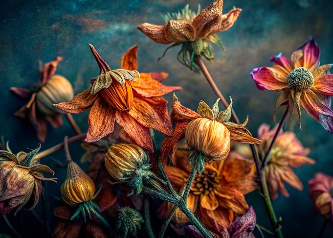 Wilted Flowers Still Life