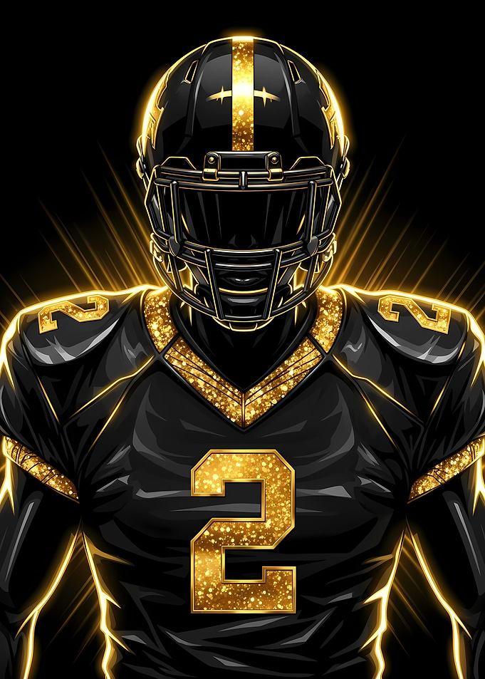 Football Player in Black and Gold