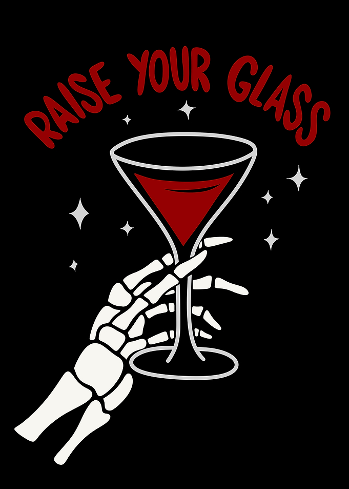 Raise Your Glass Skeleton Hand