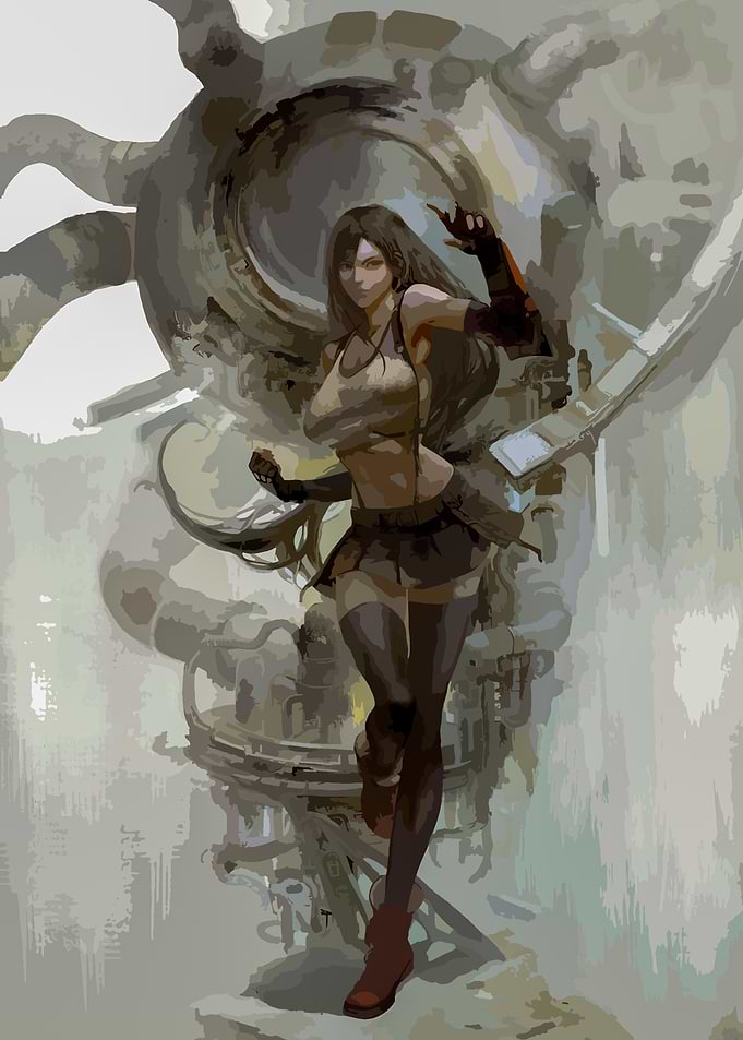 Tifa Lockhart in Industrial Setting