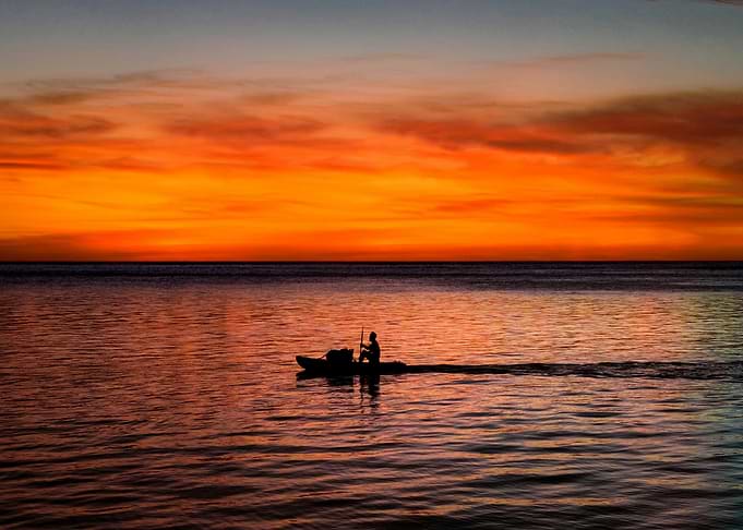Kayaker Silhouette at Sunset