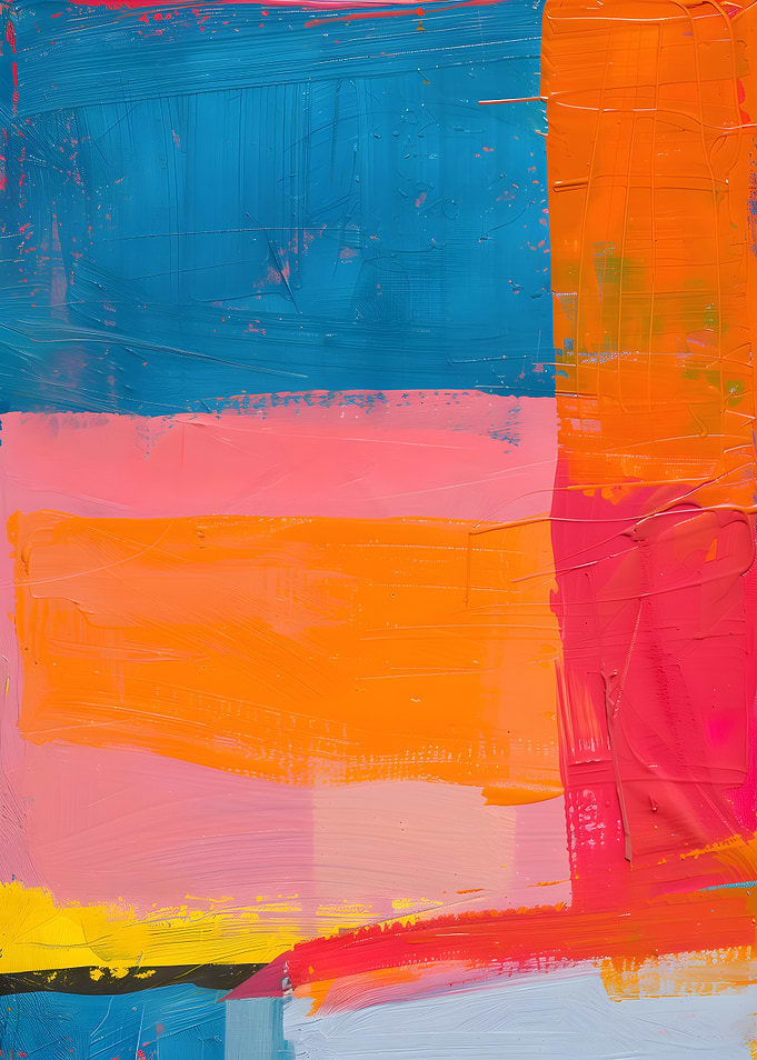 Abstract Painting with Bold Color Blocks