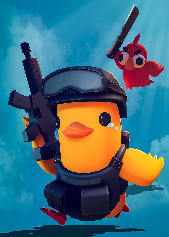 Armed Duck and Red Bird