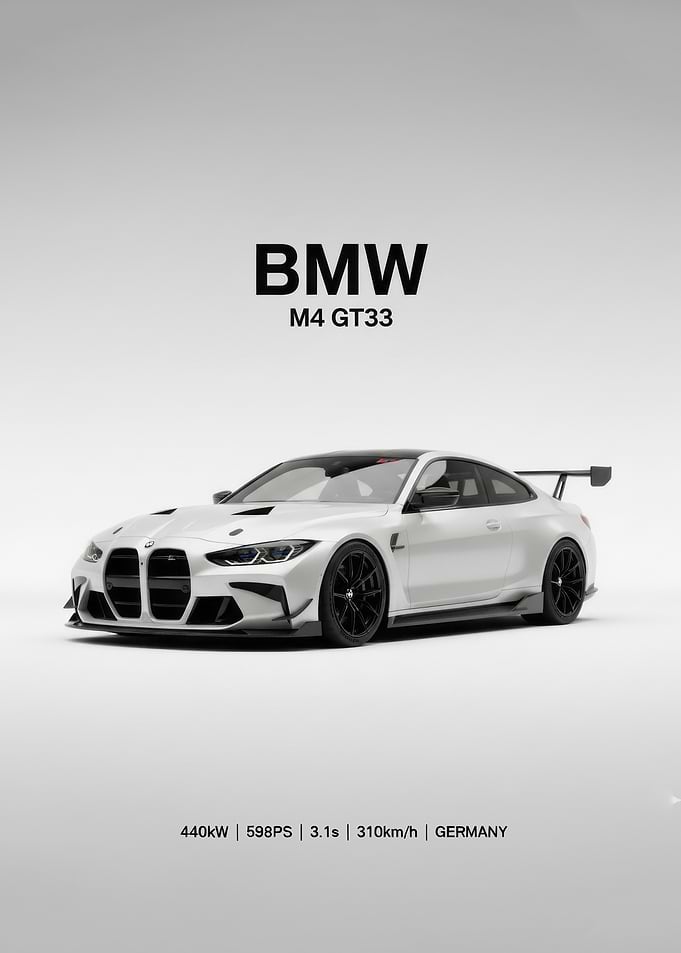 BMW M4 GT3 White Car
