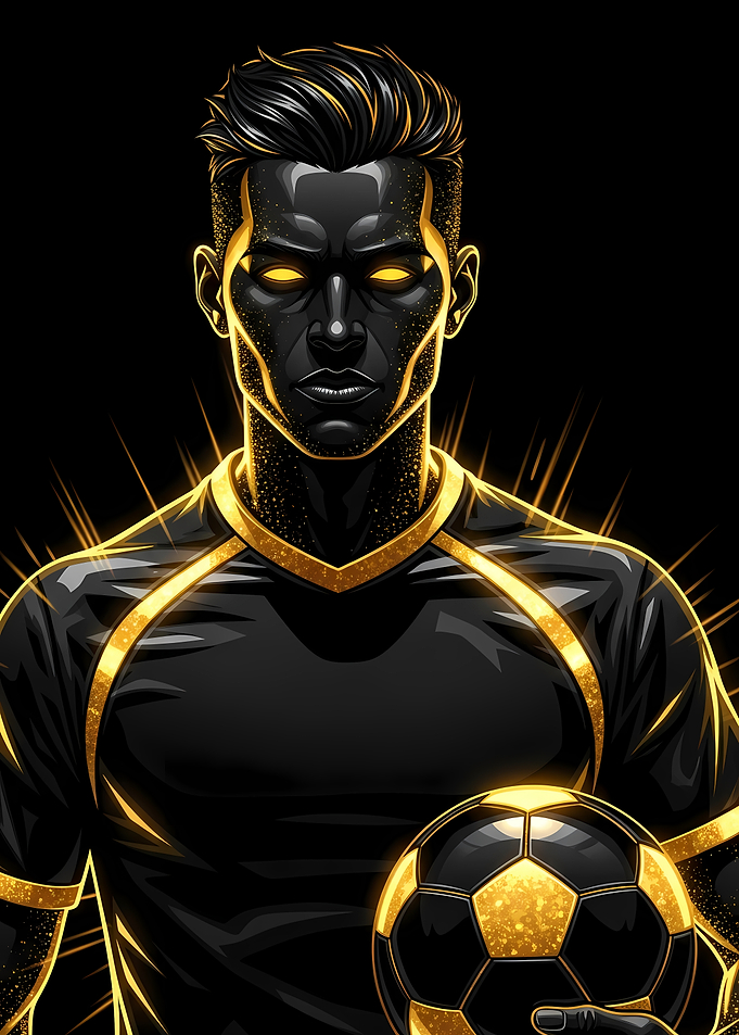 Golden Soccer Player Portrait