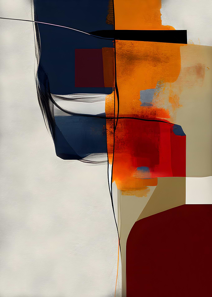 Abstract Painting with Geometric Shapes