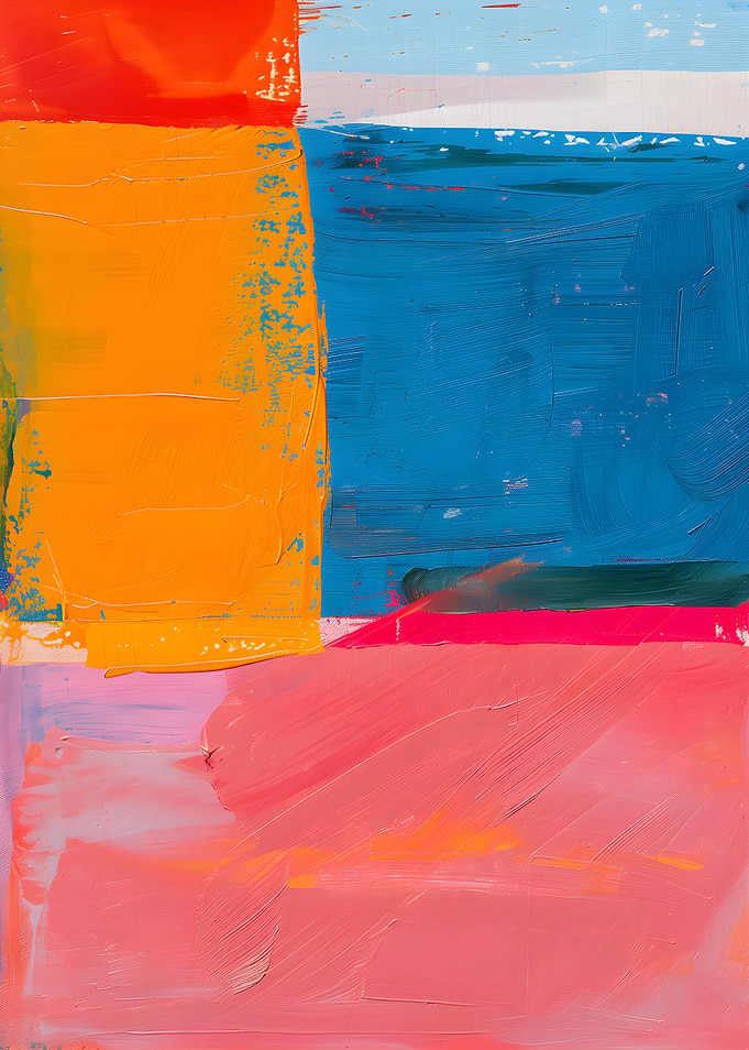 Abstract Painting with Bold Color Blocks