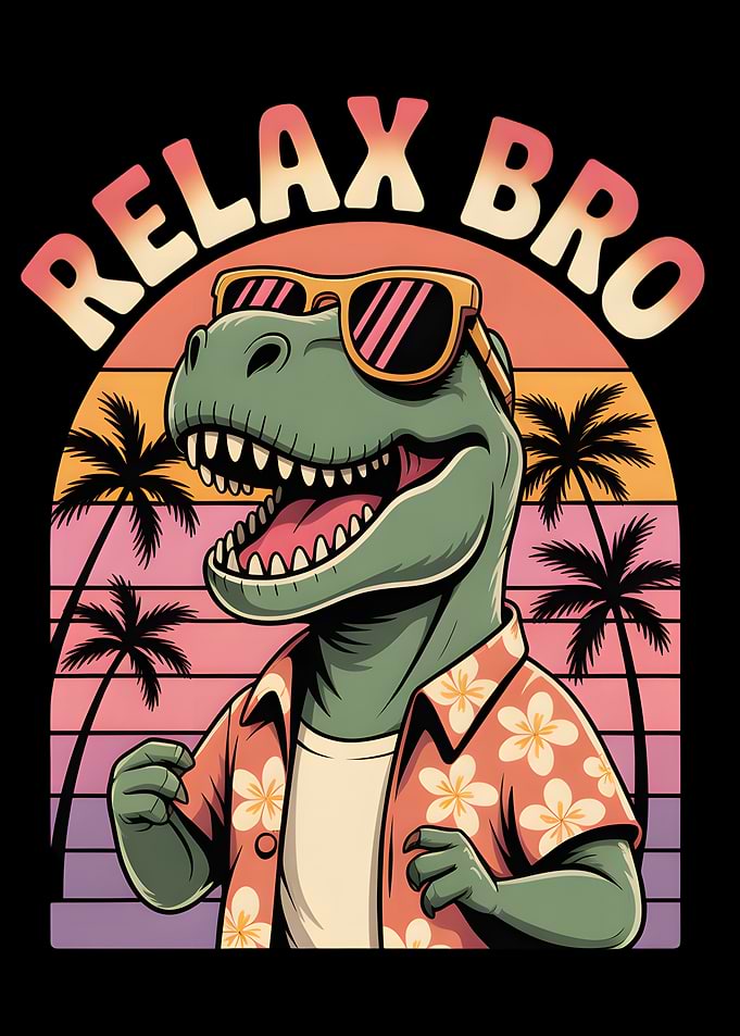 Relax Bro Dinosaur Summer Vacation