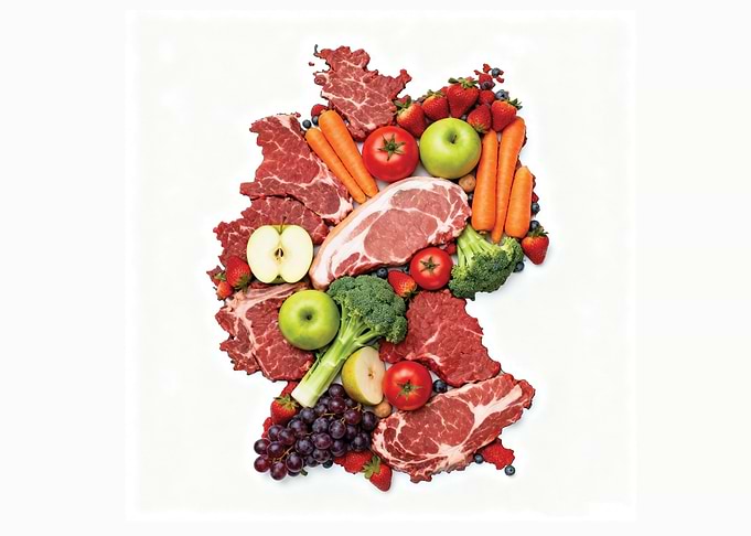 Germany Map Made of Food