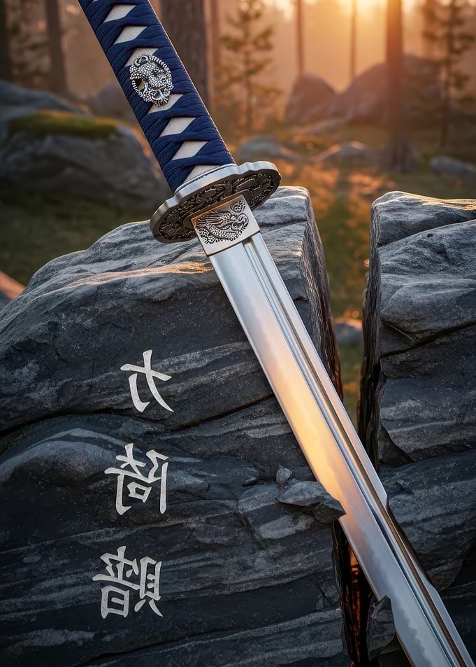 Katana on Stone Japanese