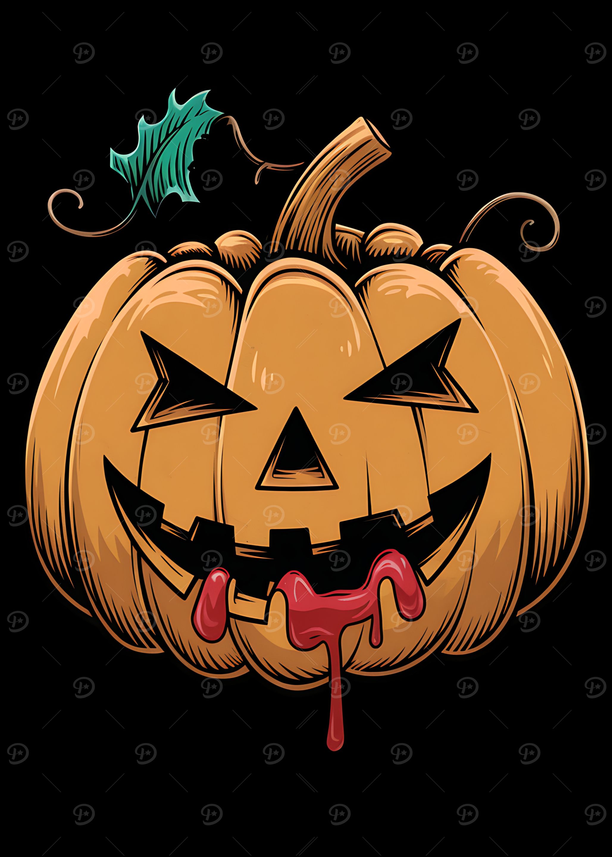 Halloween Pumpkin with Dripping Red Liquid