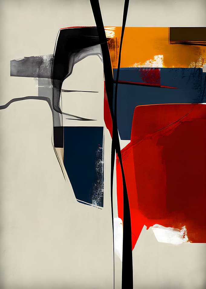 Abstract Painting with Bold Colors