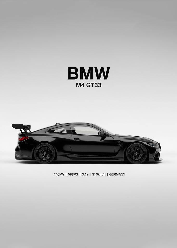 BMW M4 GT3 Black Car