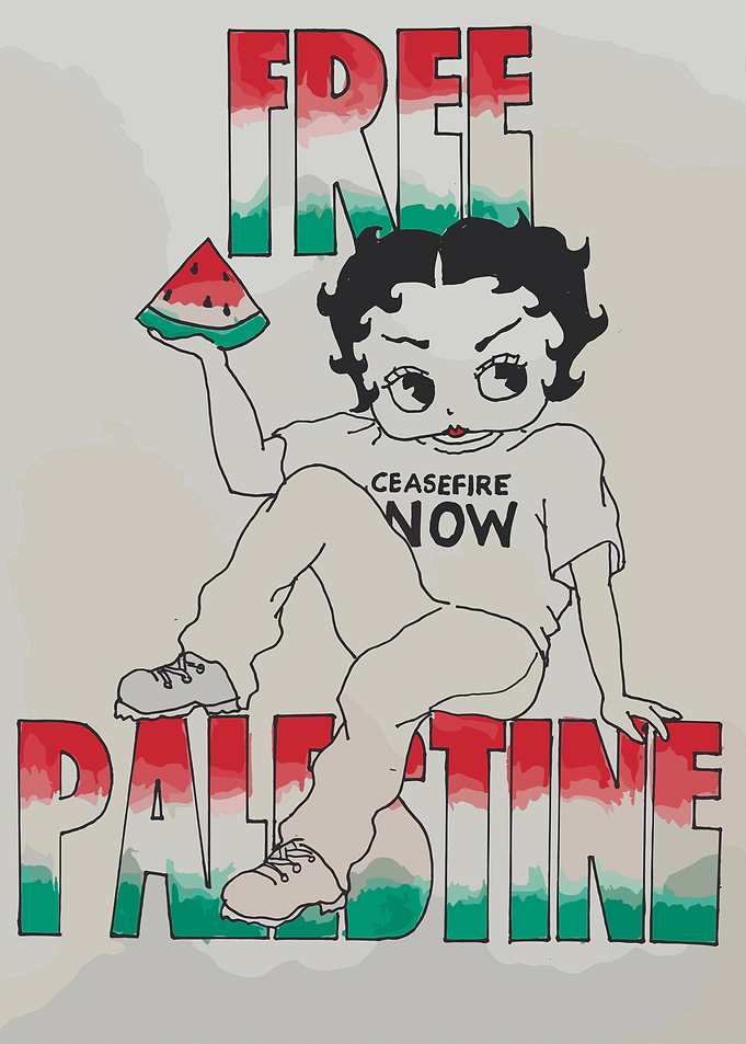 Free Palestine with Betty Boop