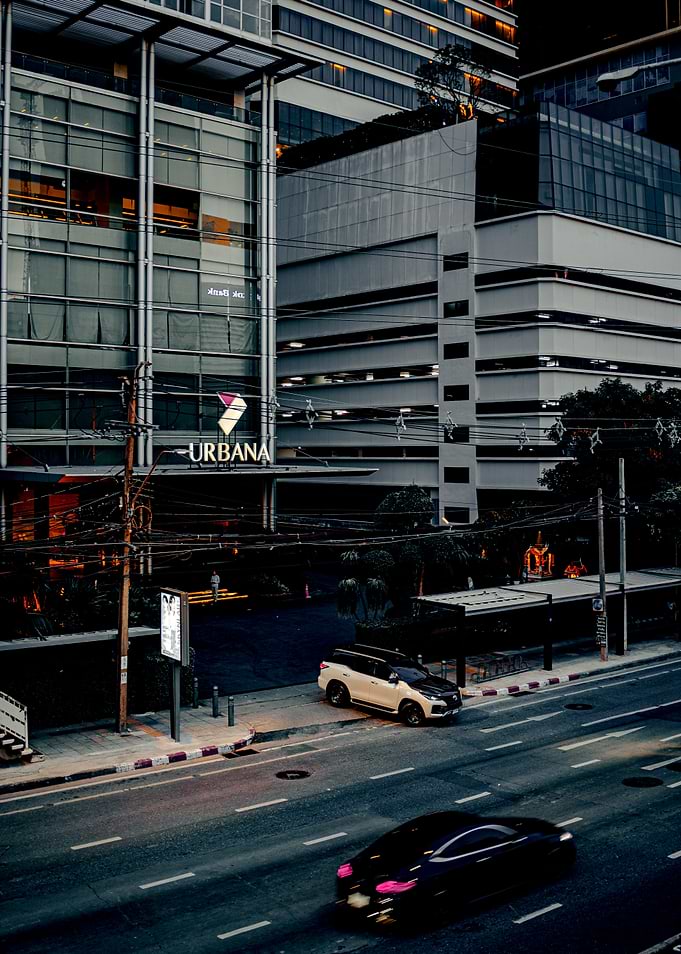 Bangkok Cityscape with Urbana Building and Cars