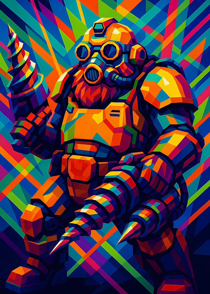 Deep Galactic Drill Robot Abstract Art