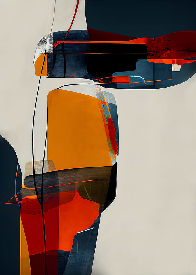 Abstract Painting with Bold Colors