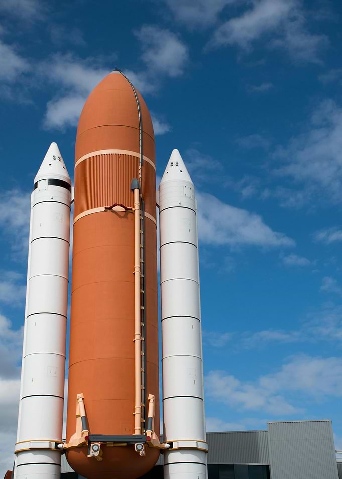 Space Shuttle against Blue Sky