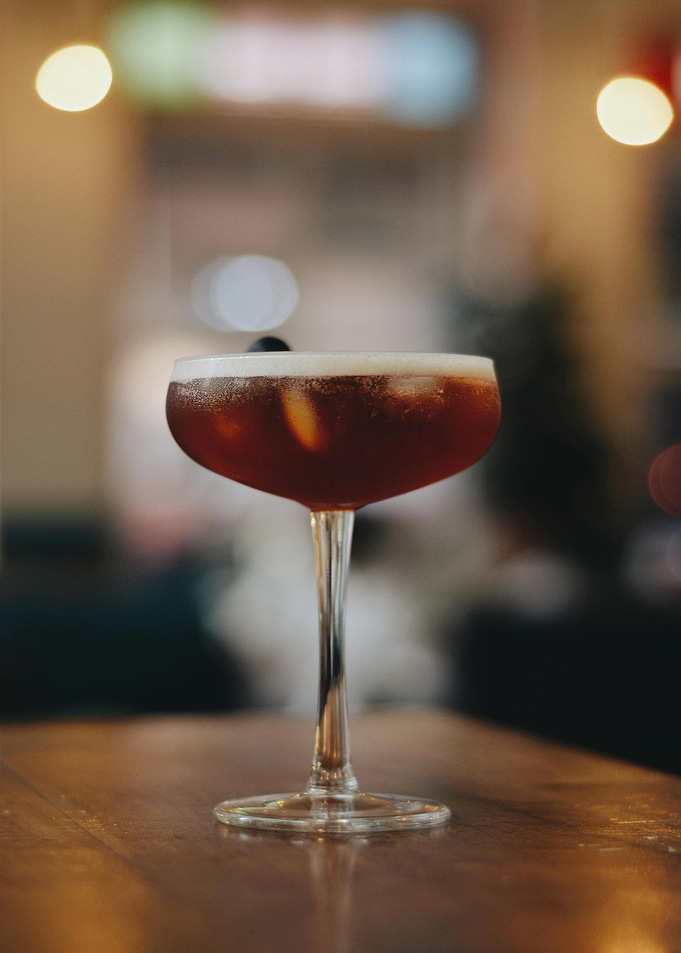 Elegant Cocktail on Wooden Table