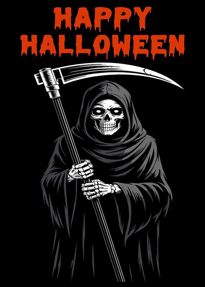 Happy Halloween Grim Reaper Illustration