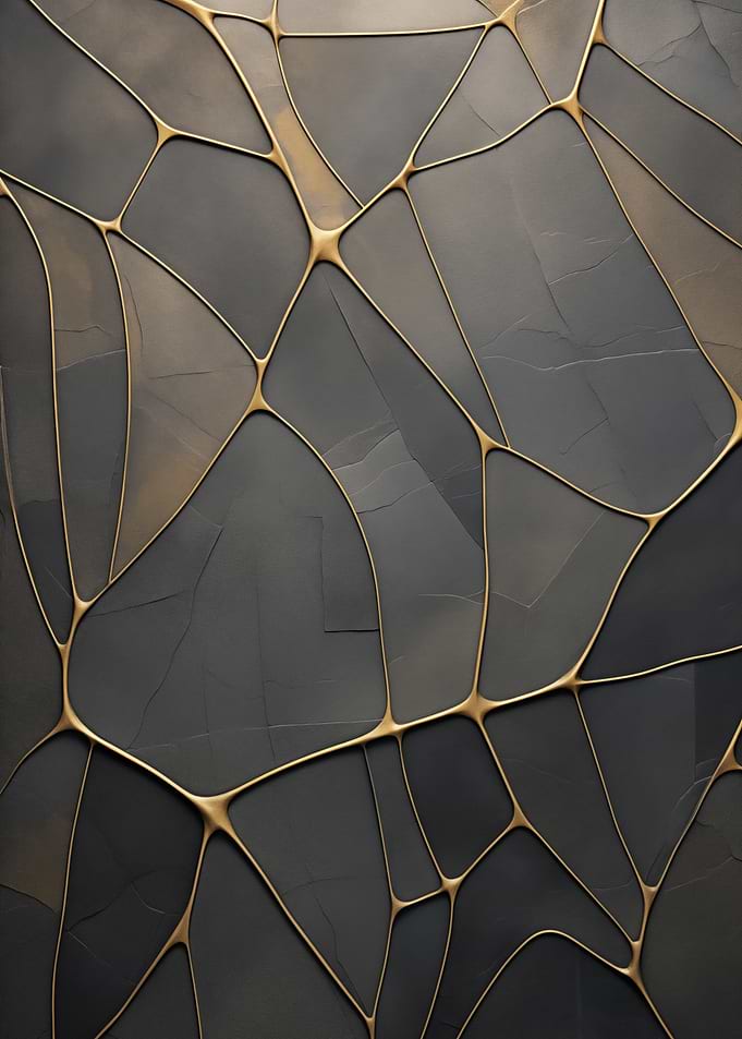 Gray and Gold Pattern Art