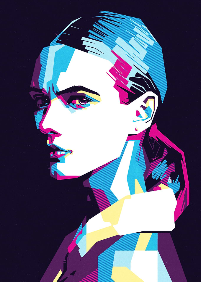 Woman Portrait in Pop Art Style