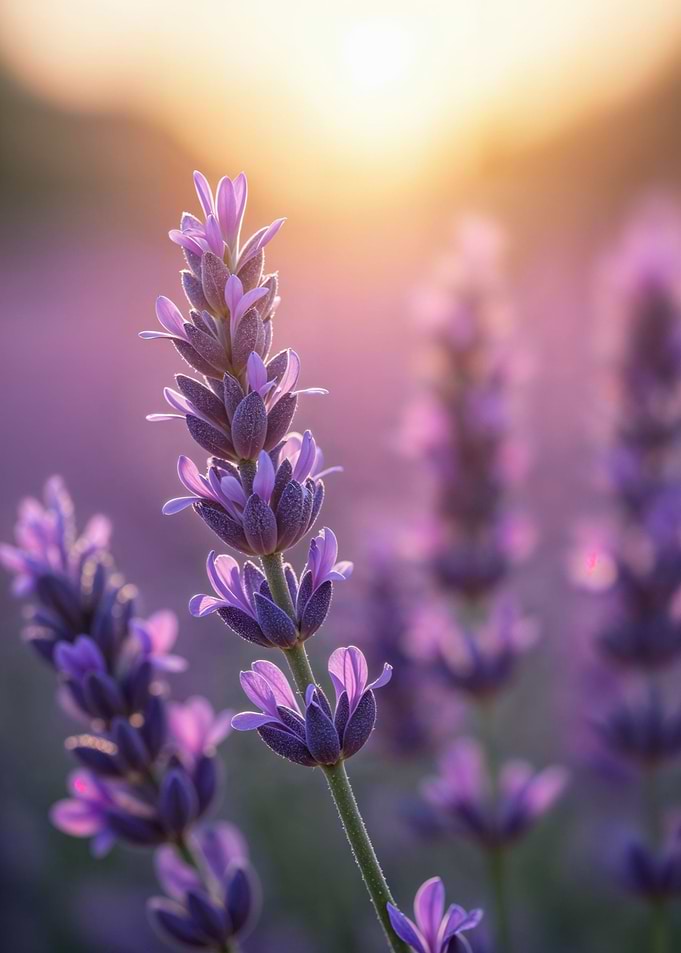 Lavender field at sunset