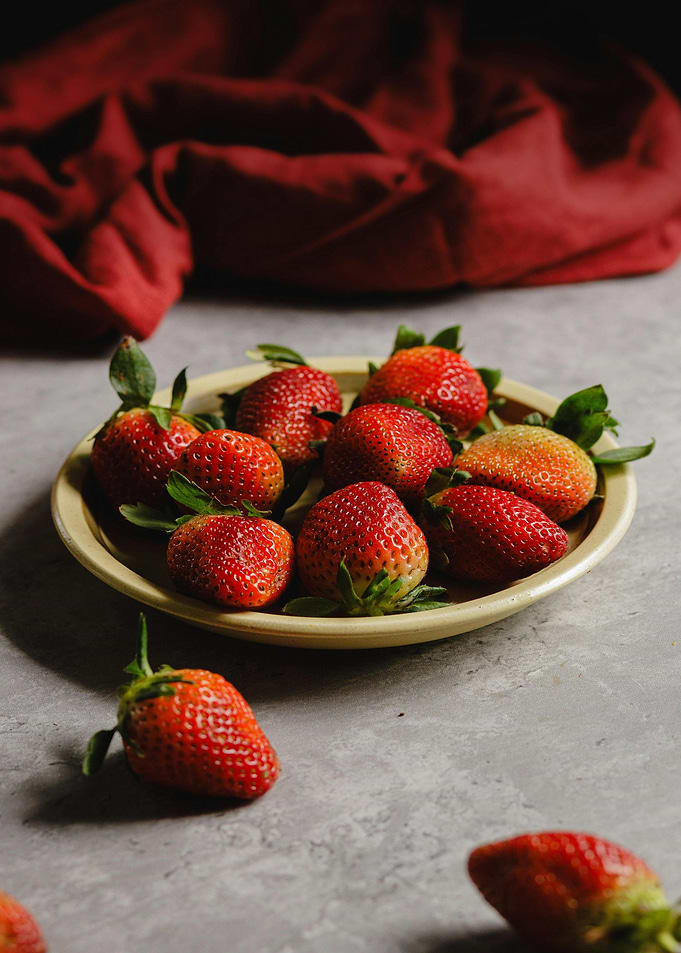 Fresh Strawberries on a Plate