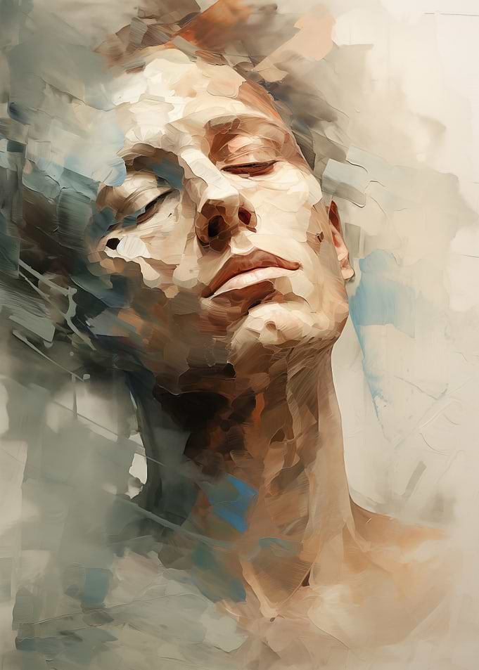 Abstract male portrait art