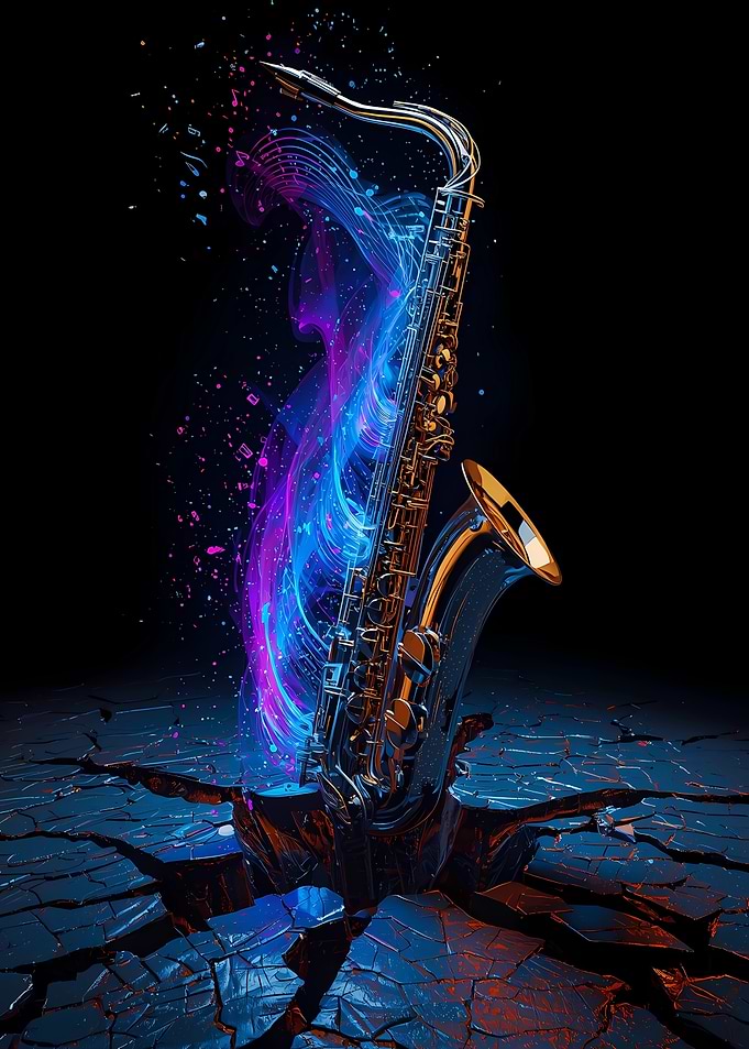 Saxophone with musical energy