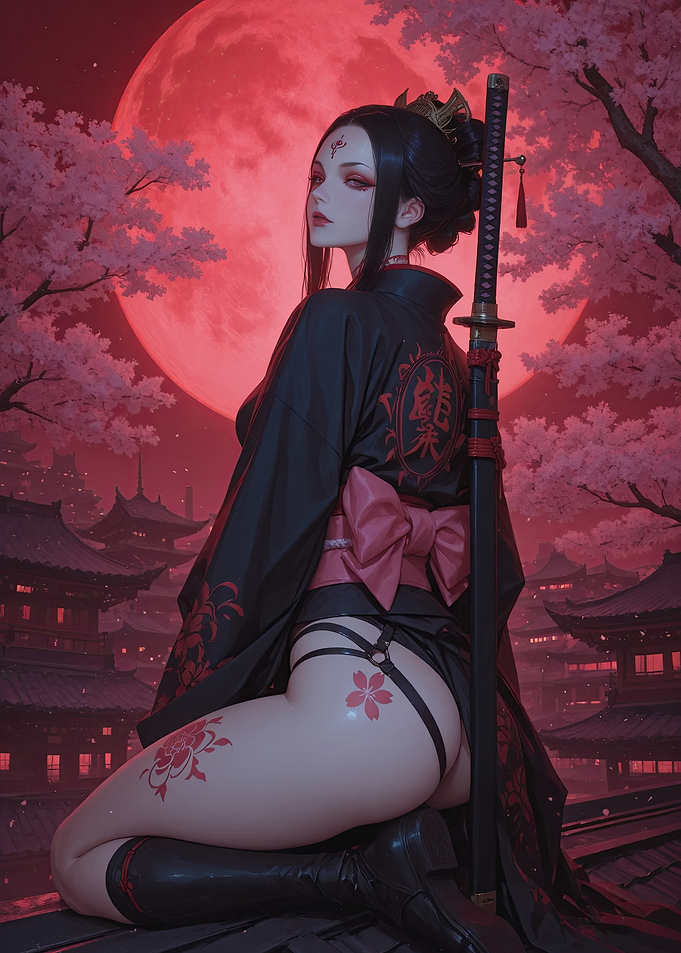 Samurai Anime Girl With Katana