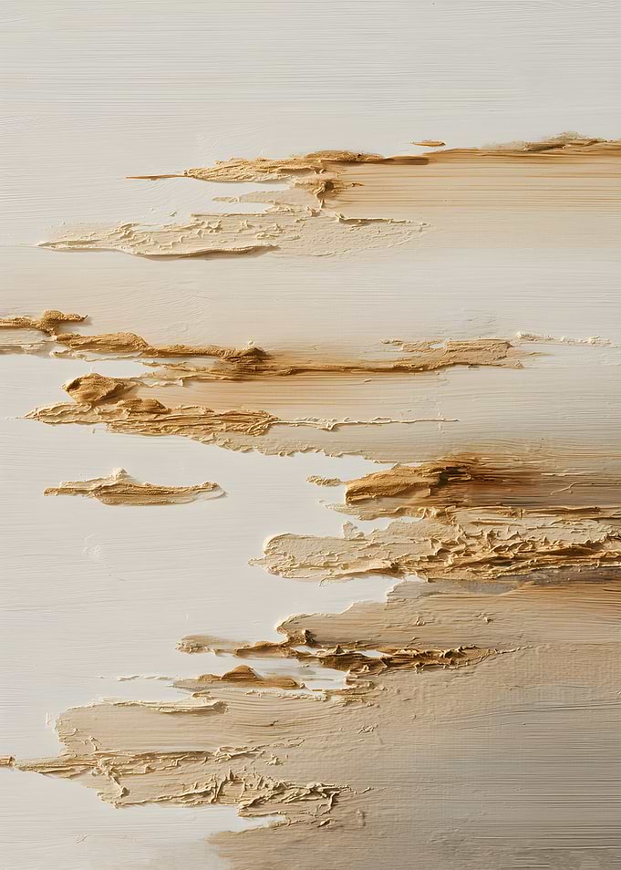 Abstract Textured Landscape in Beige and White