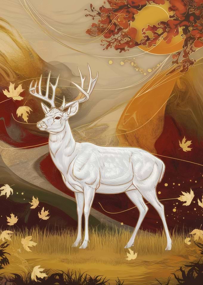 White Deer in Autumn