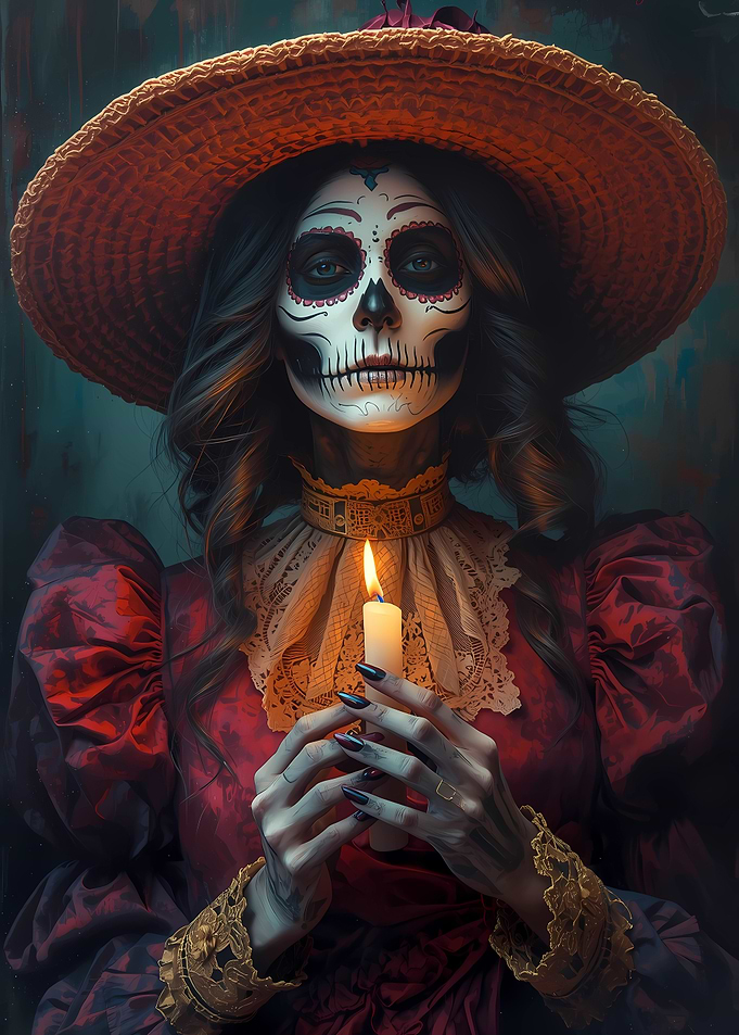 Day of the Dead Candle Portrait
