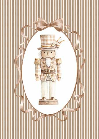 Watercolor Nutcracker in Oval Frame