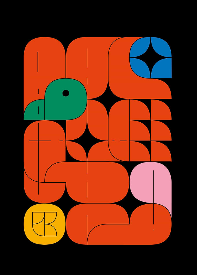 MODULAR INTERLOCK | Geometric Abstract Art Print