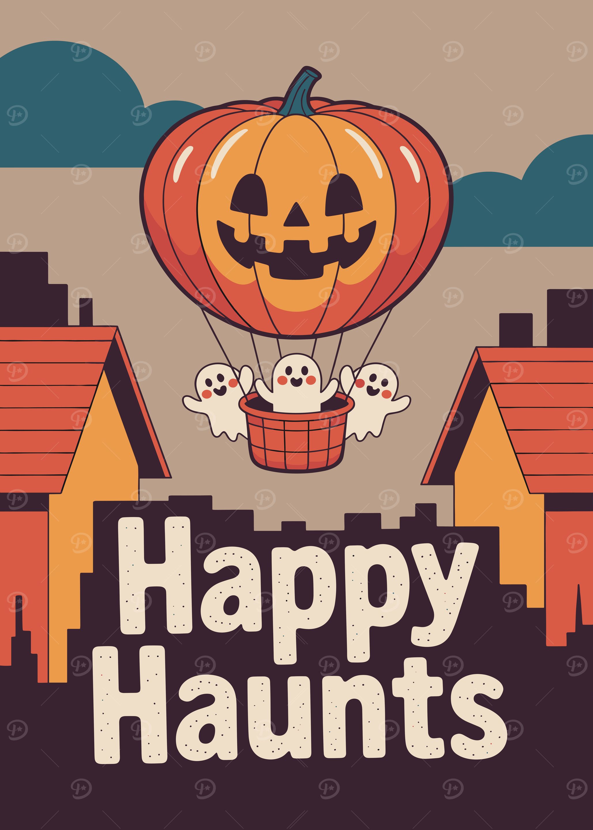 Happy Haunts Halloween Pumpkin Balloon