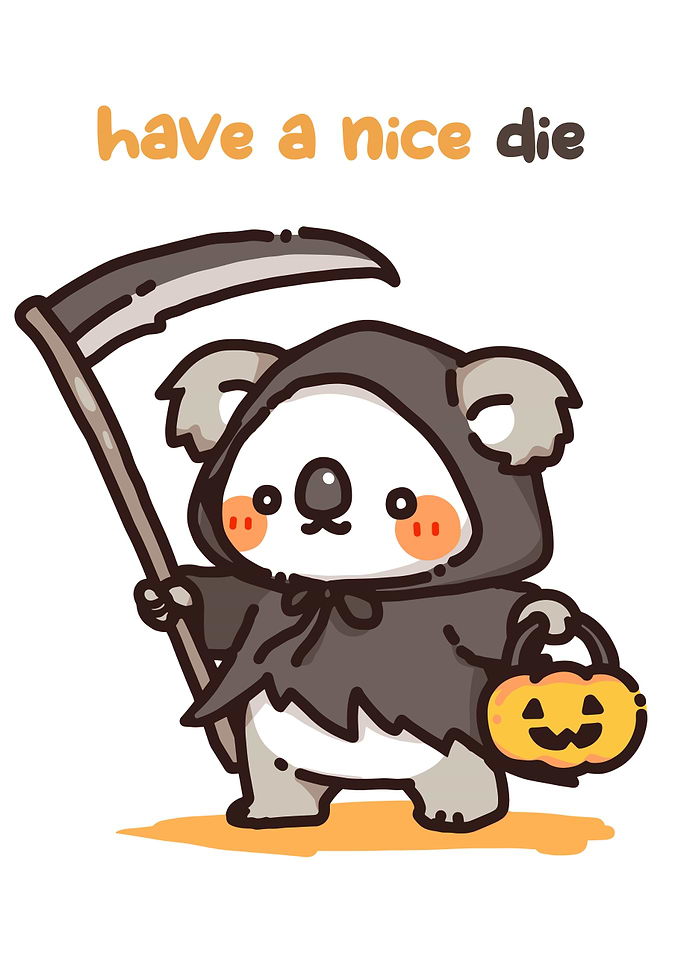 Cute Koala Grim Reaper Halloween