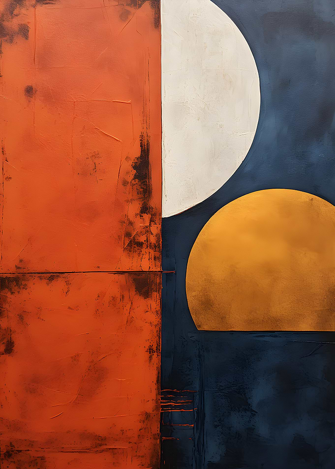 Abstract Geometric Painting with Circles and Rectangles