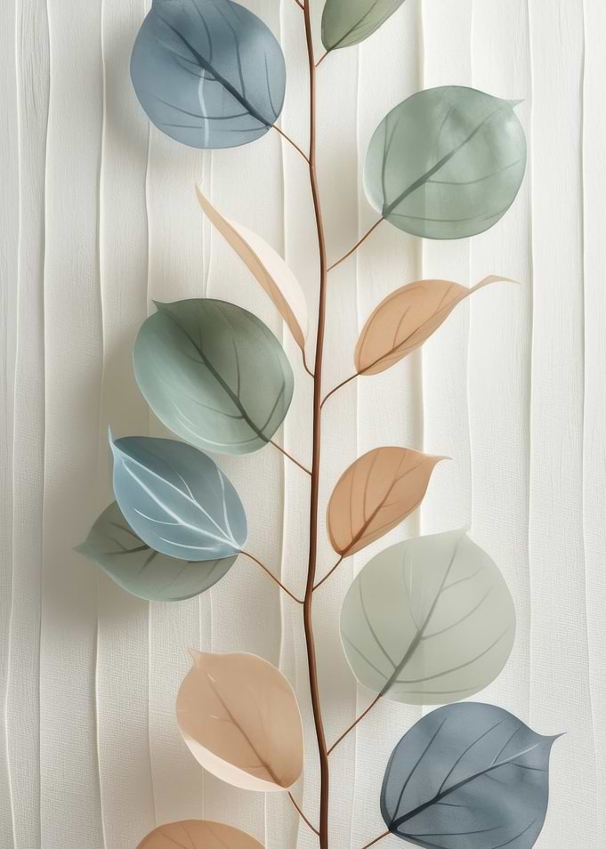 Elegant Eucalyptus Branch on Textured Background