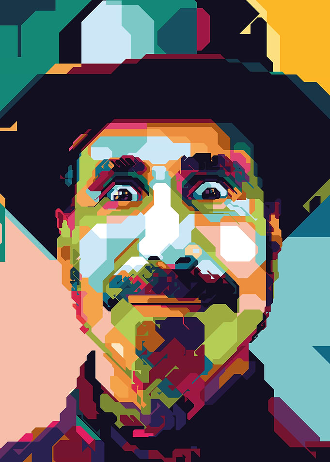Colorful serjtakian Portrait with Hat